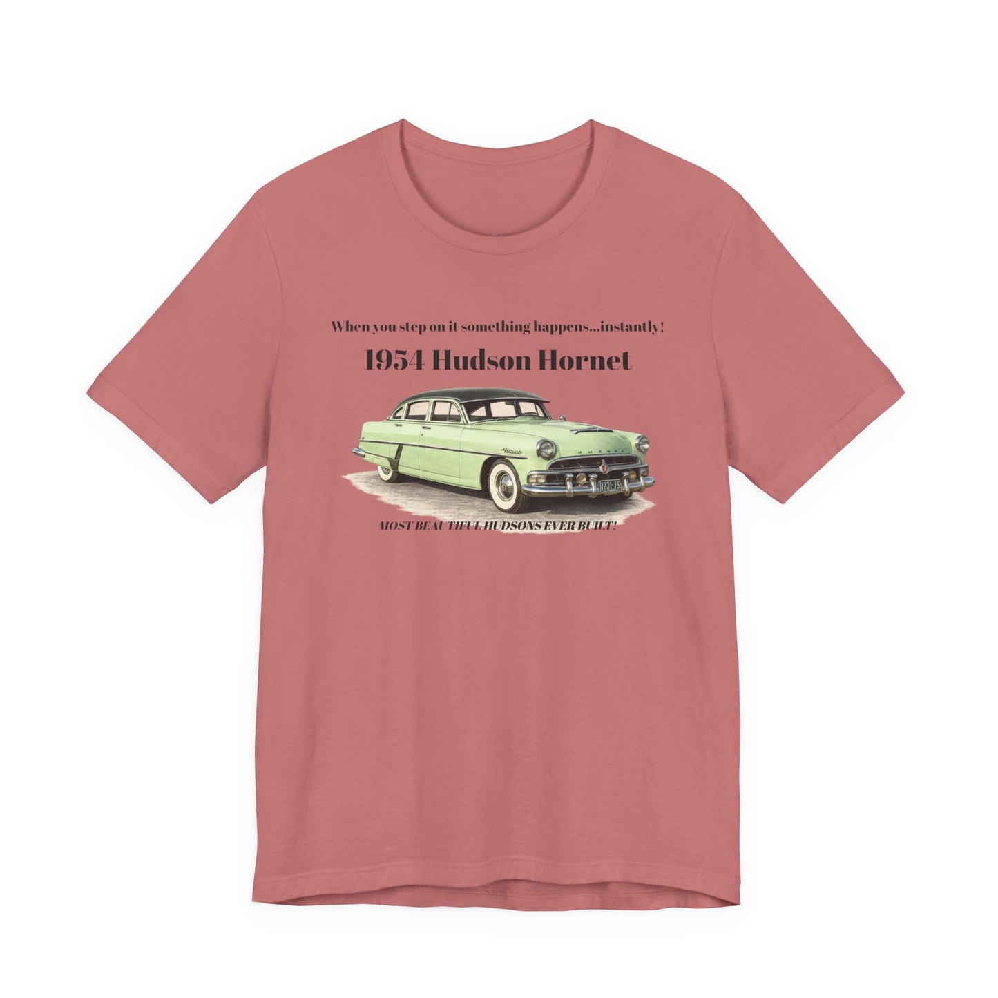 1954 Hudson Hornet Vintage Car Tee — Retro Classic Car Graphic T-Shirt (JF)