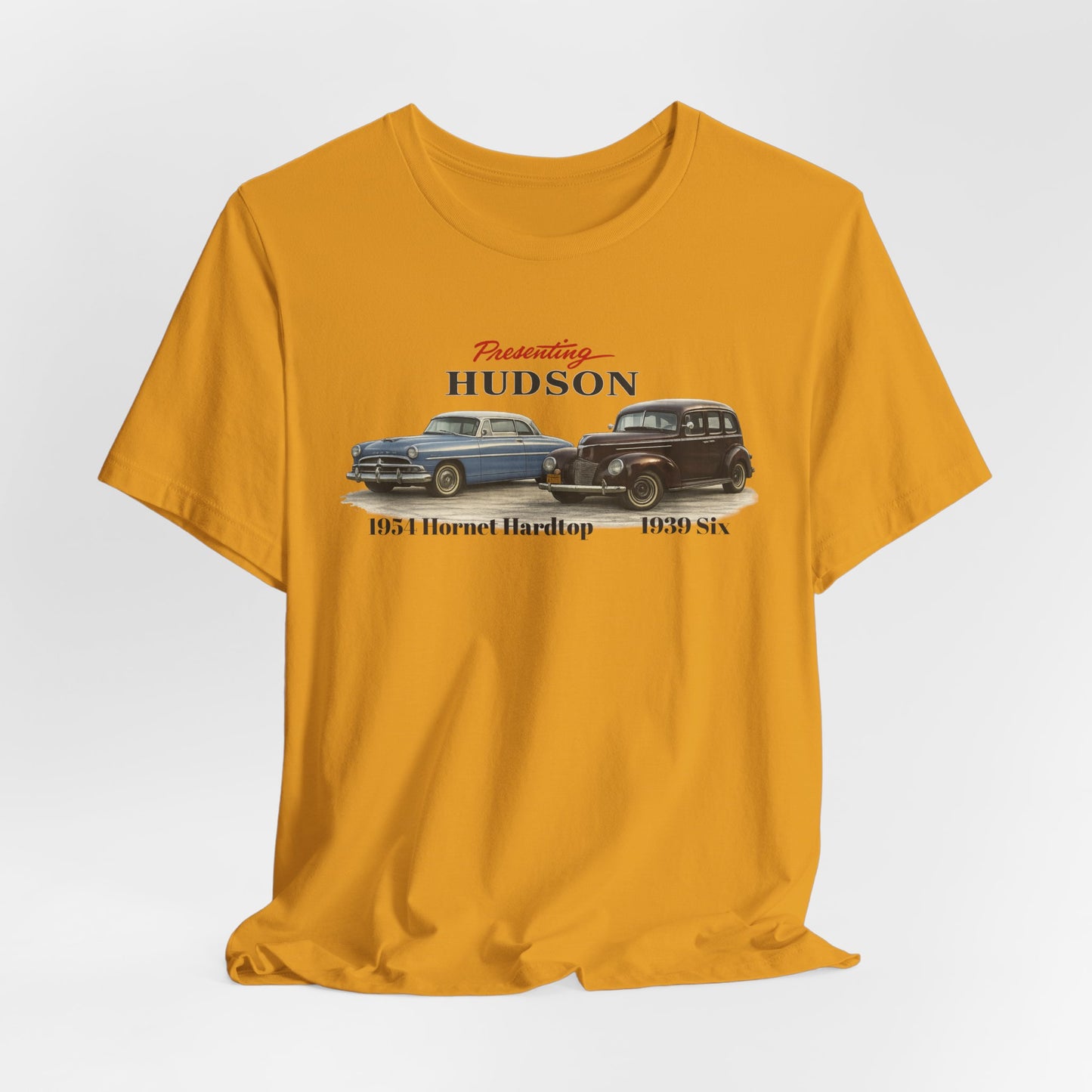1954 Hudson Hornet Hardtop and 1939 Hudson Six T-Shirt — Classic Car Tee