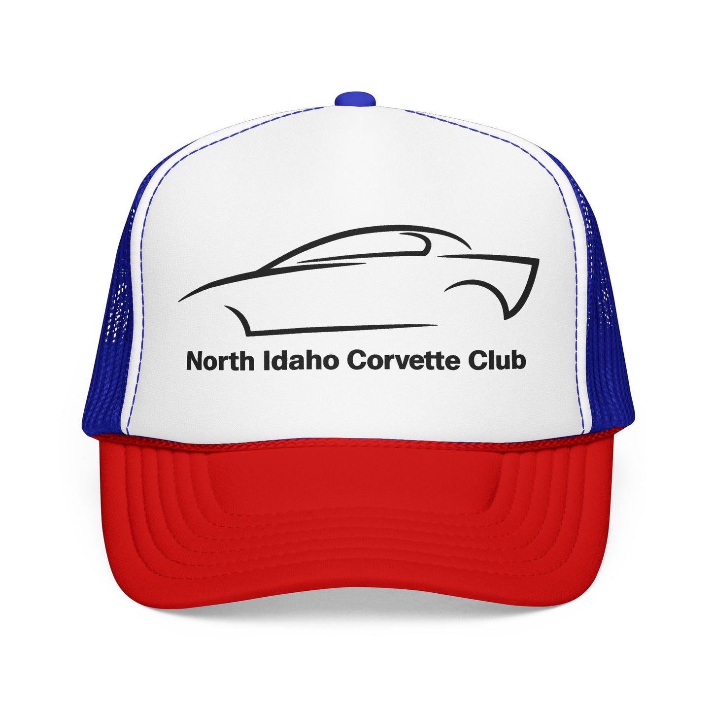 North Idaho Corvette Club Printed Trucker Hat – Classic Car Outline Foam Cap