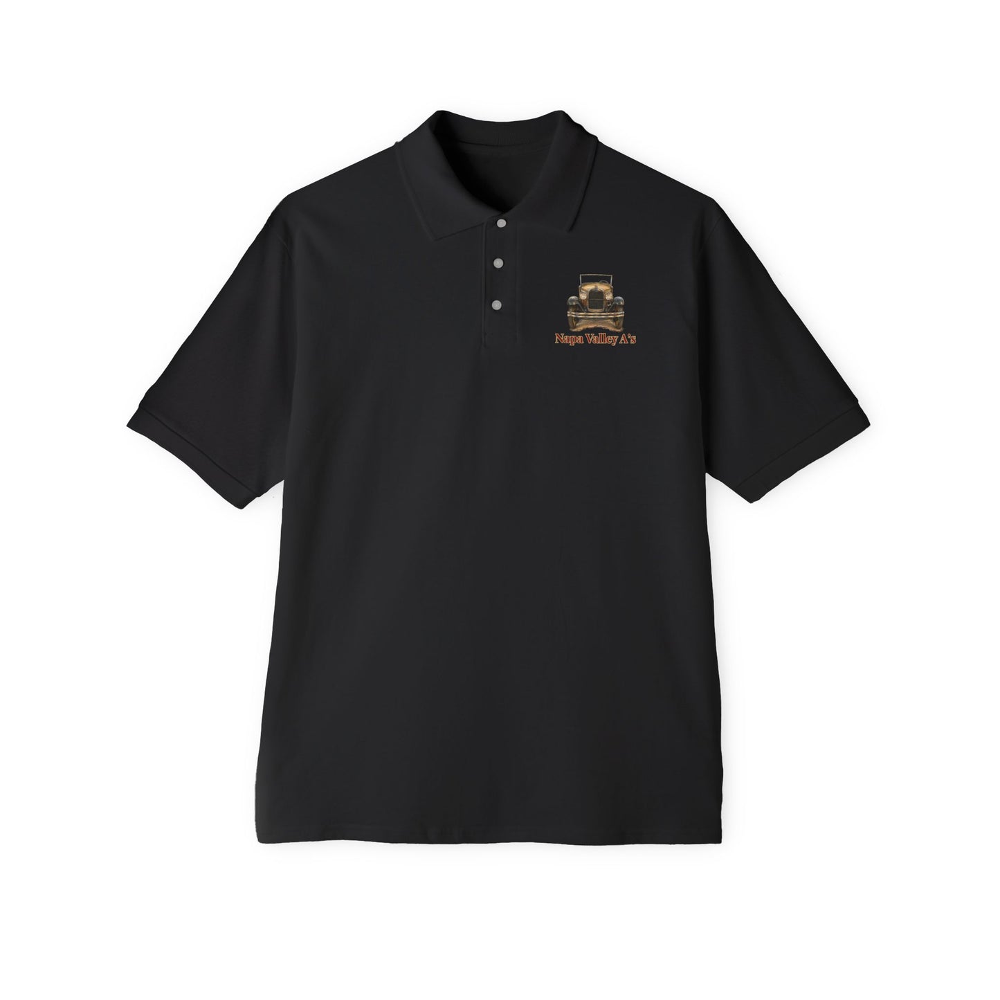 Napa Valley A's Classic Cotton Polo - Small Chest Logo and Large Back Logo
