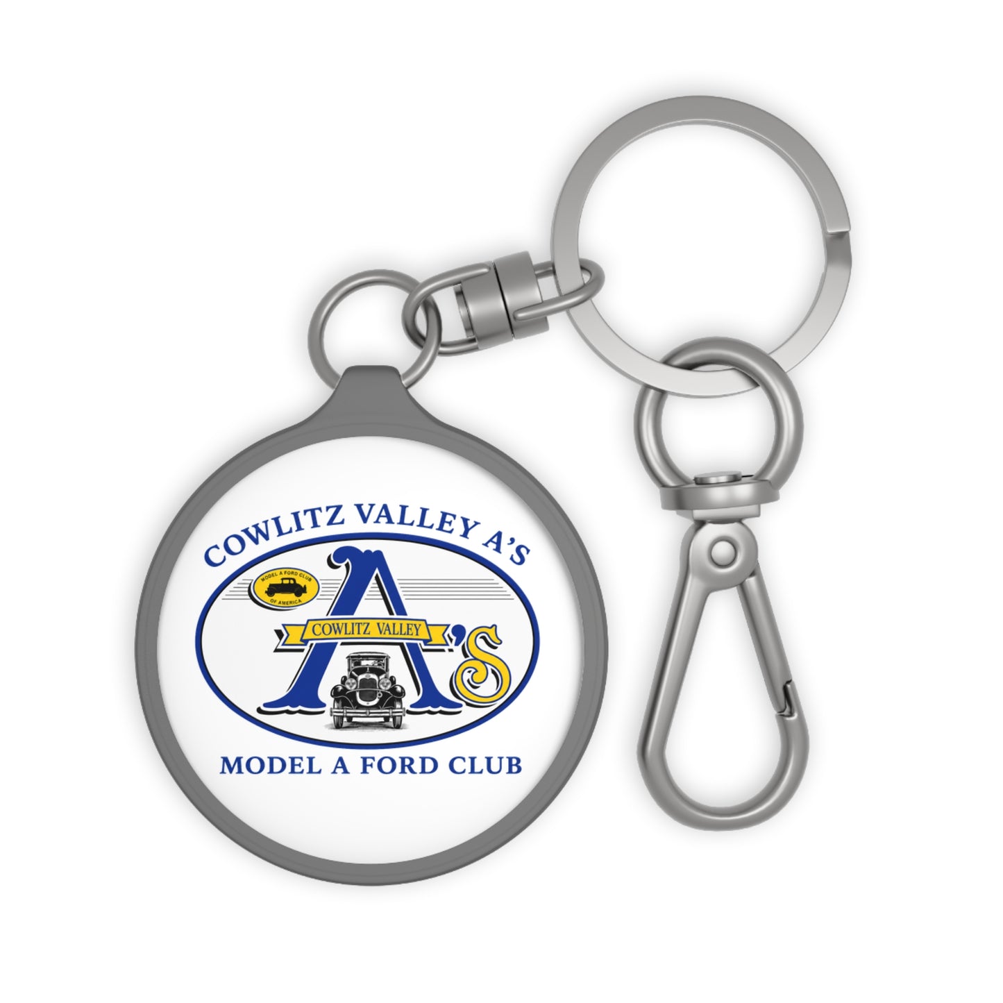 Cowlitz Valley A's Model A Ford Club Round Keyring Tag