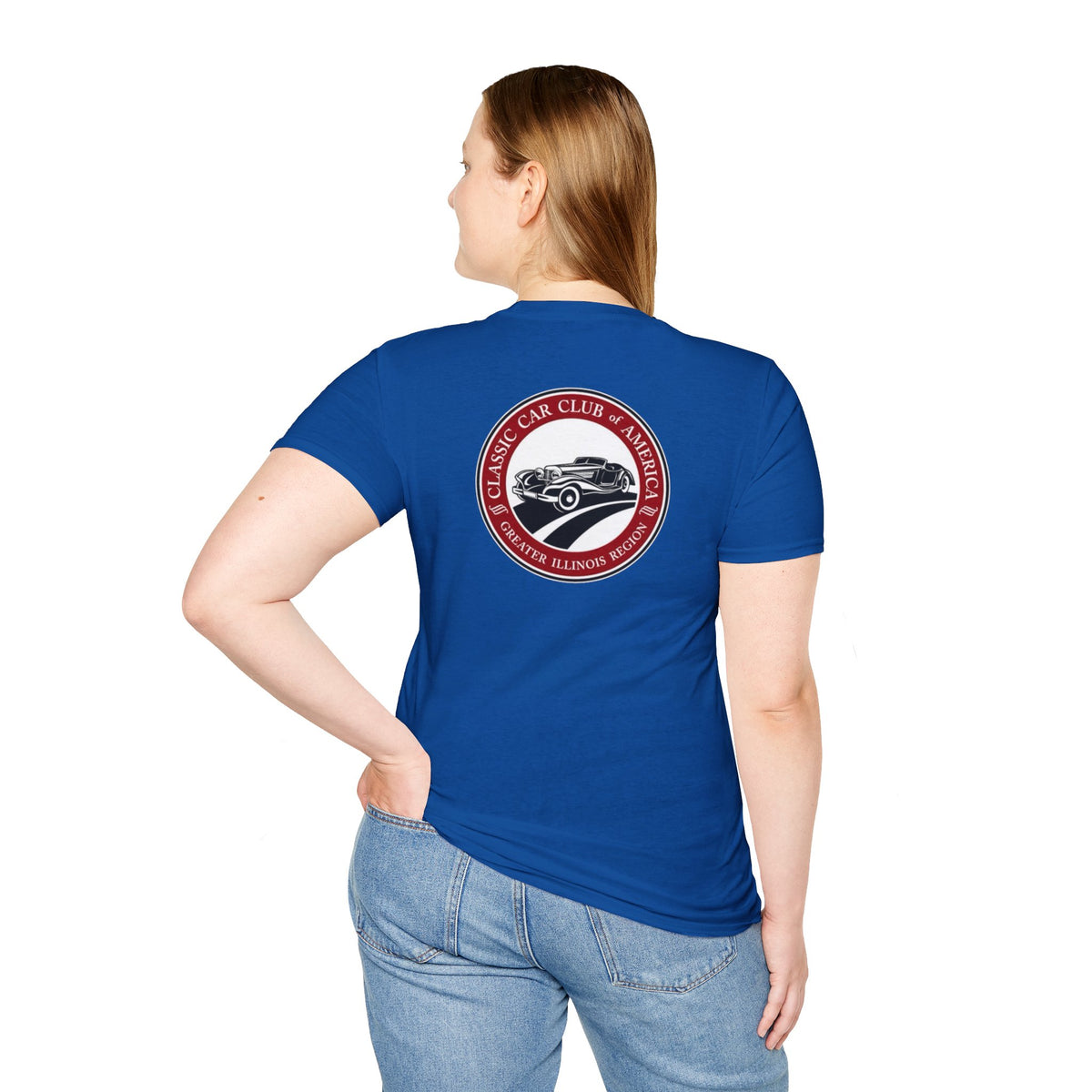 Classic Car Club of America Greater Illinois Region — Unisex Softstyle T-Shirt Front and Back Logos