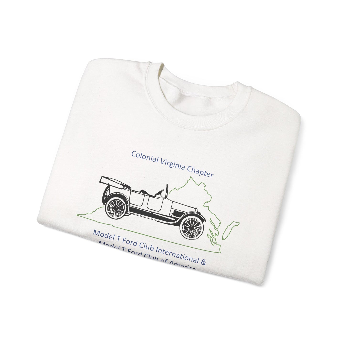 Colonial Virginia Chapter Crewneck Sweatshirt — Classic Car Club Design