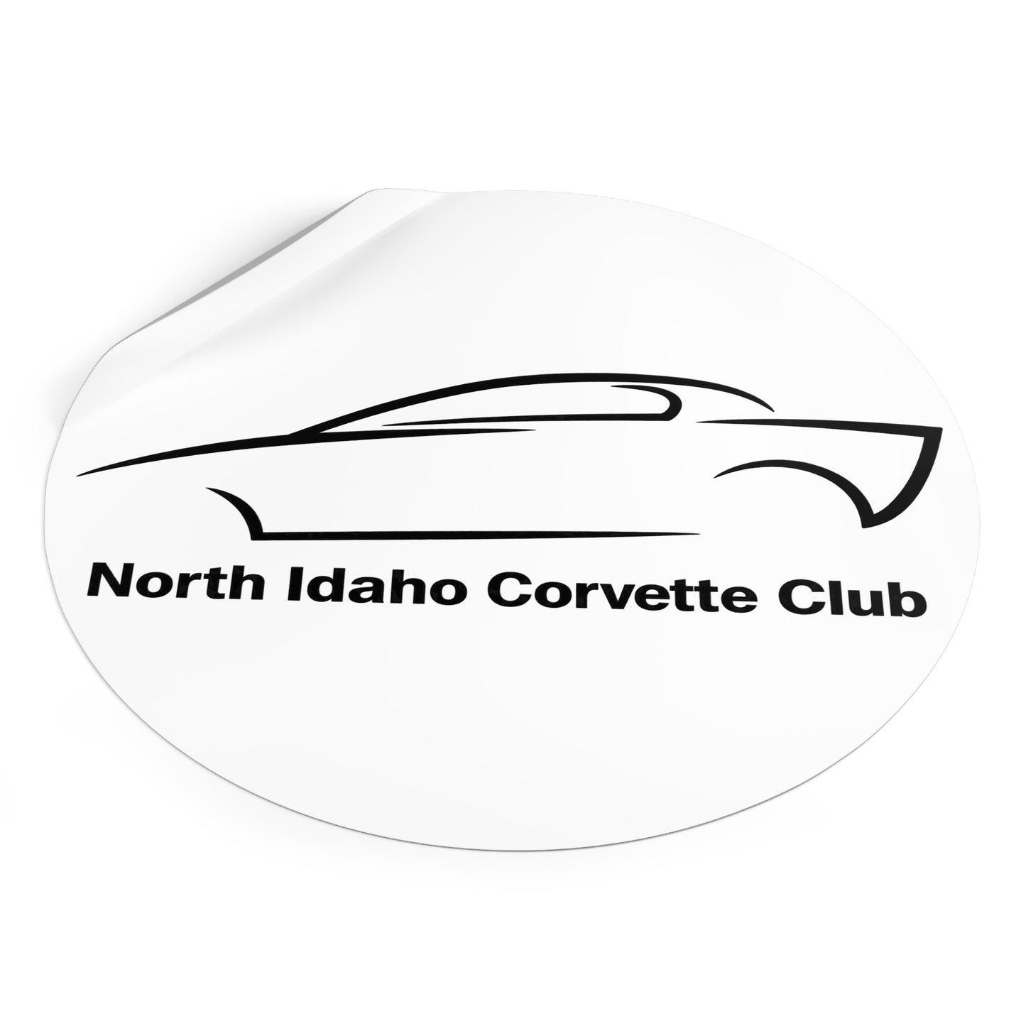 North Idaho Corvette Club Round Vinyl Sticker — Car Club Decal