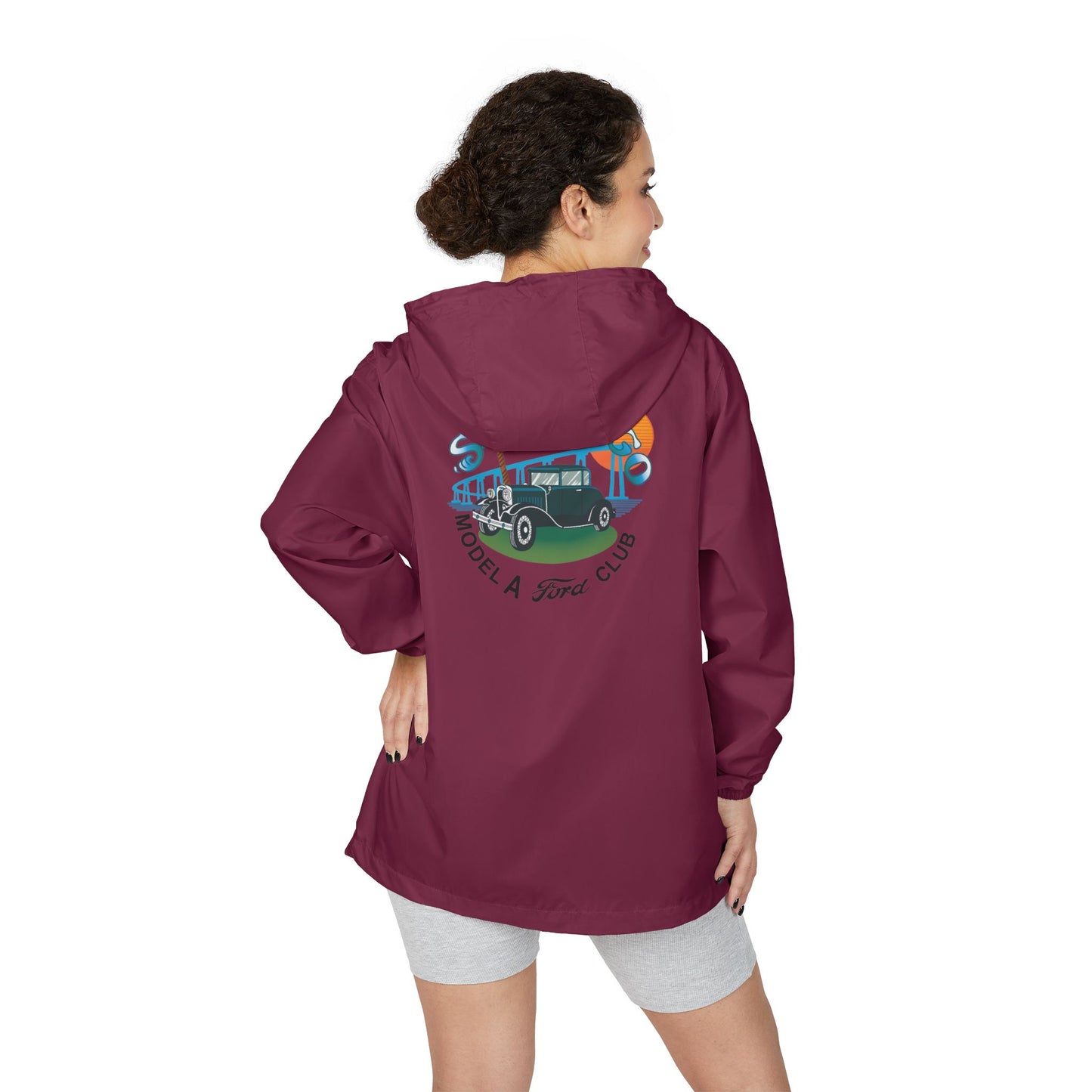 San Diego Model A Ford Club Windbreaker Jacket — Front and Back Logos