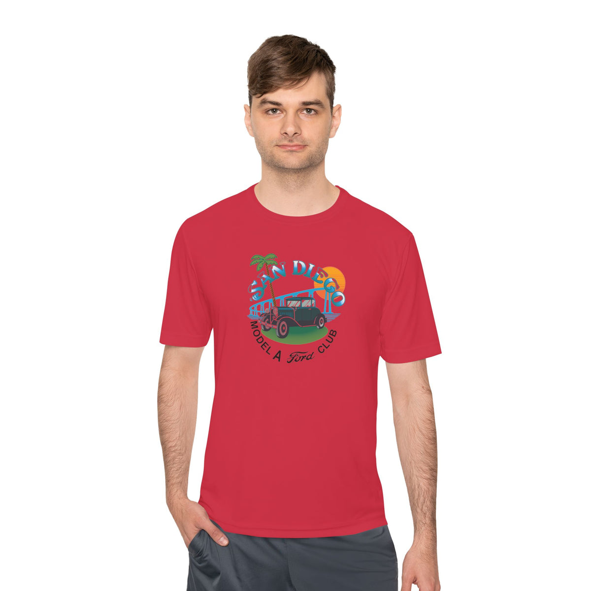 San Diego Model A Ford Club Tee — Moisture‑Wicking Shirt