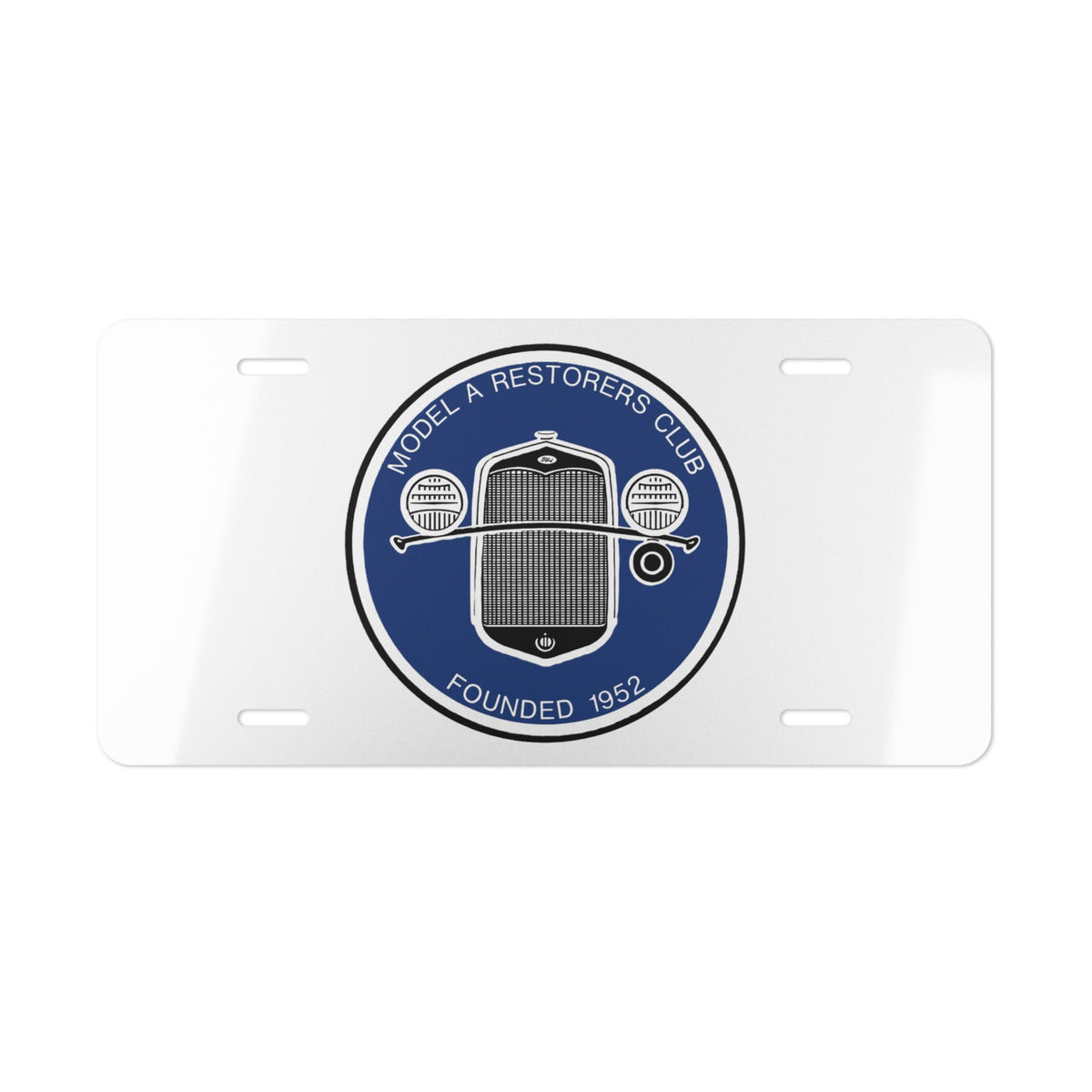 Model A Restorers Club Aluminum Vanity Plate — Founded 1952 Emblem
