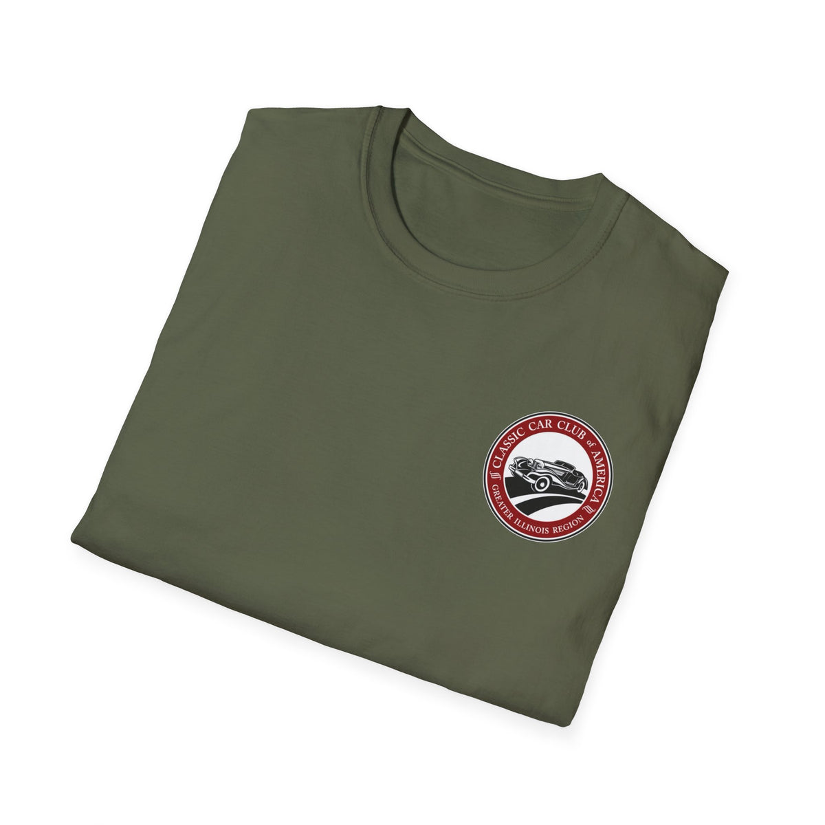 Classic Car Club of America Greater Illinois Region — Unisex Softstyle T-Shirt Front and Back Logos