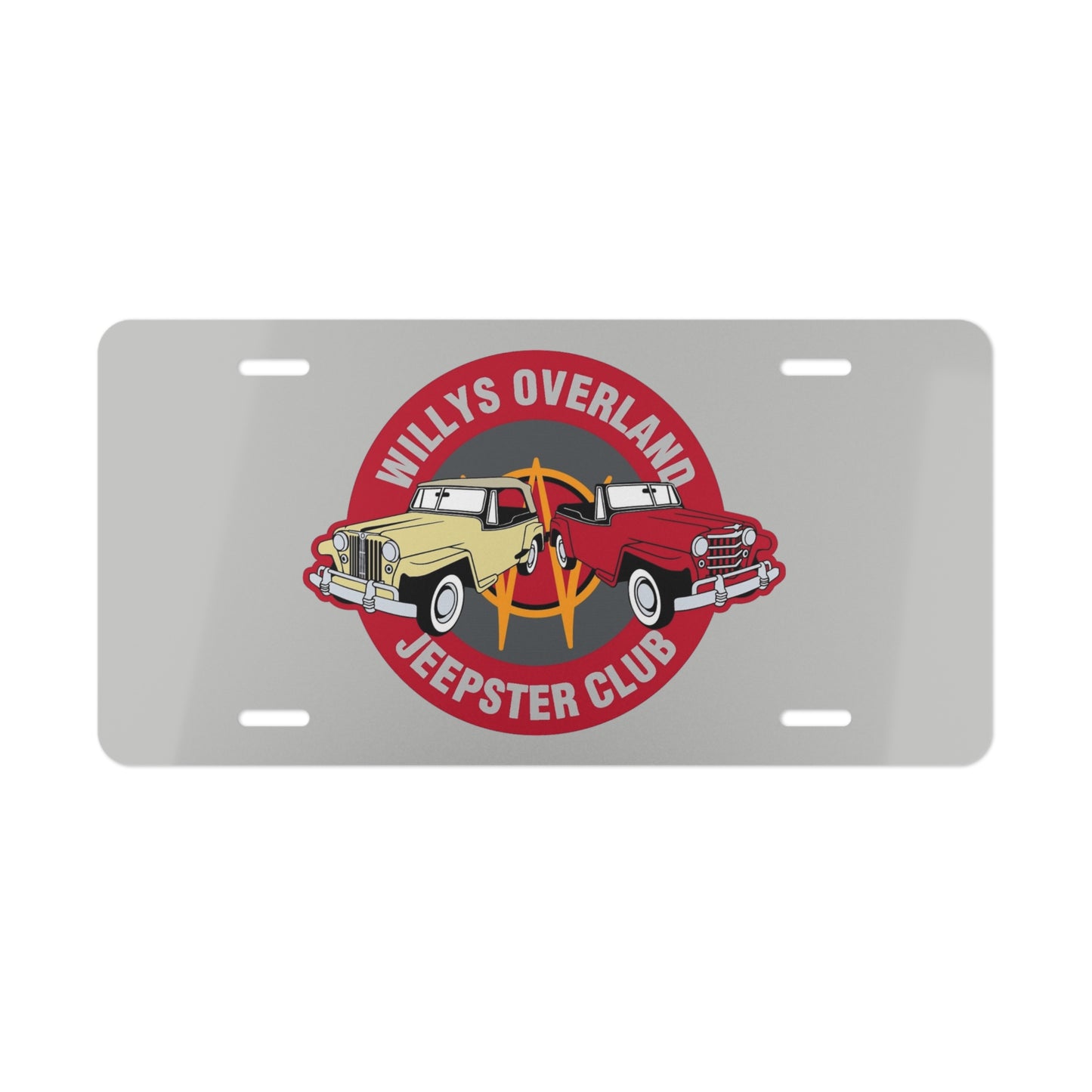 Willys Overland Jeepster Club License Plate — Vintage Jeep Vanity Plate