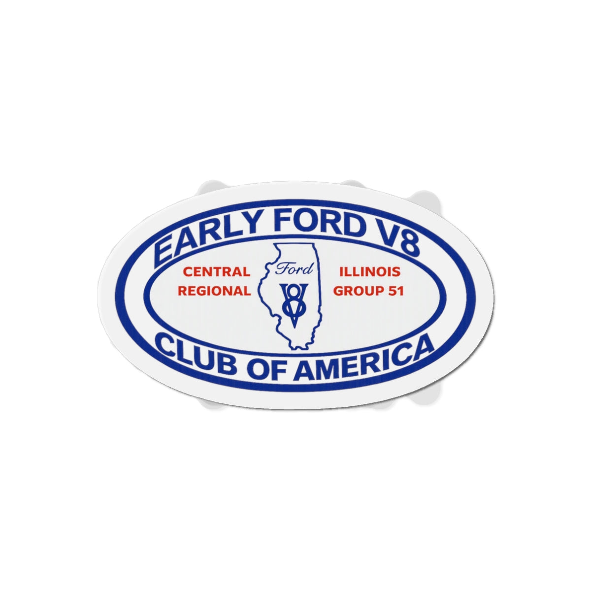 Central Illinois Early Ford V8 Oval Die-Cut Magnet