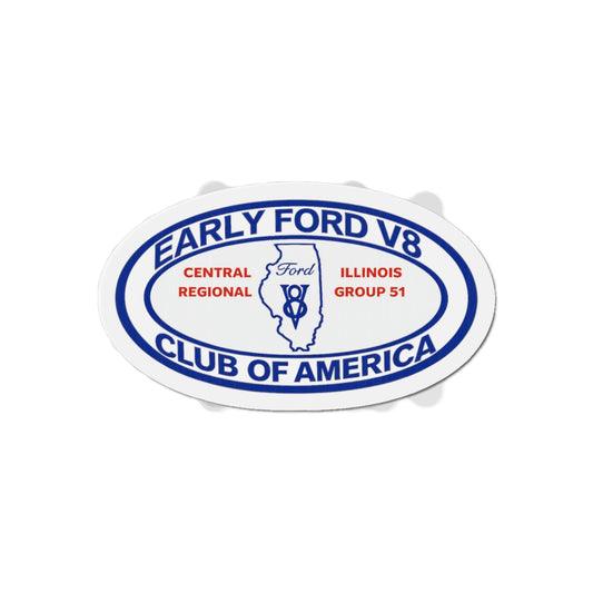Central Illinois Early Ford V8 Oval Die-Cut Magnet