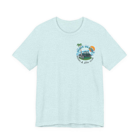 San Diego Model A Ford Club Tee — Small Logo on Chest and Large Logo on Back