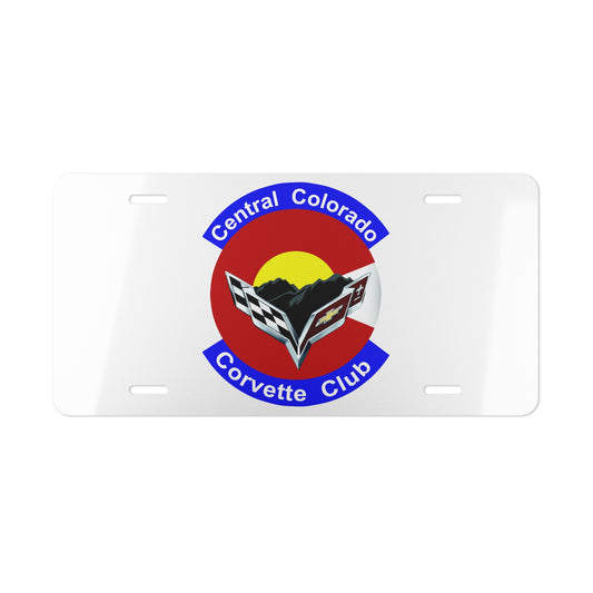 Central Colorado Corvette Club Vanity Plate - Corvette Emblem License Plate