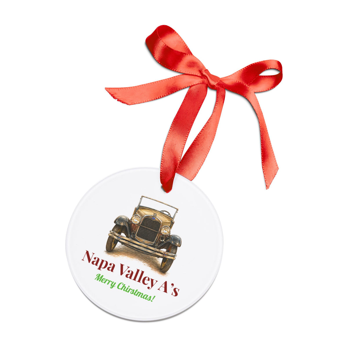 Napa Valley A's  Merry Christmas Acrylic Ornament
