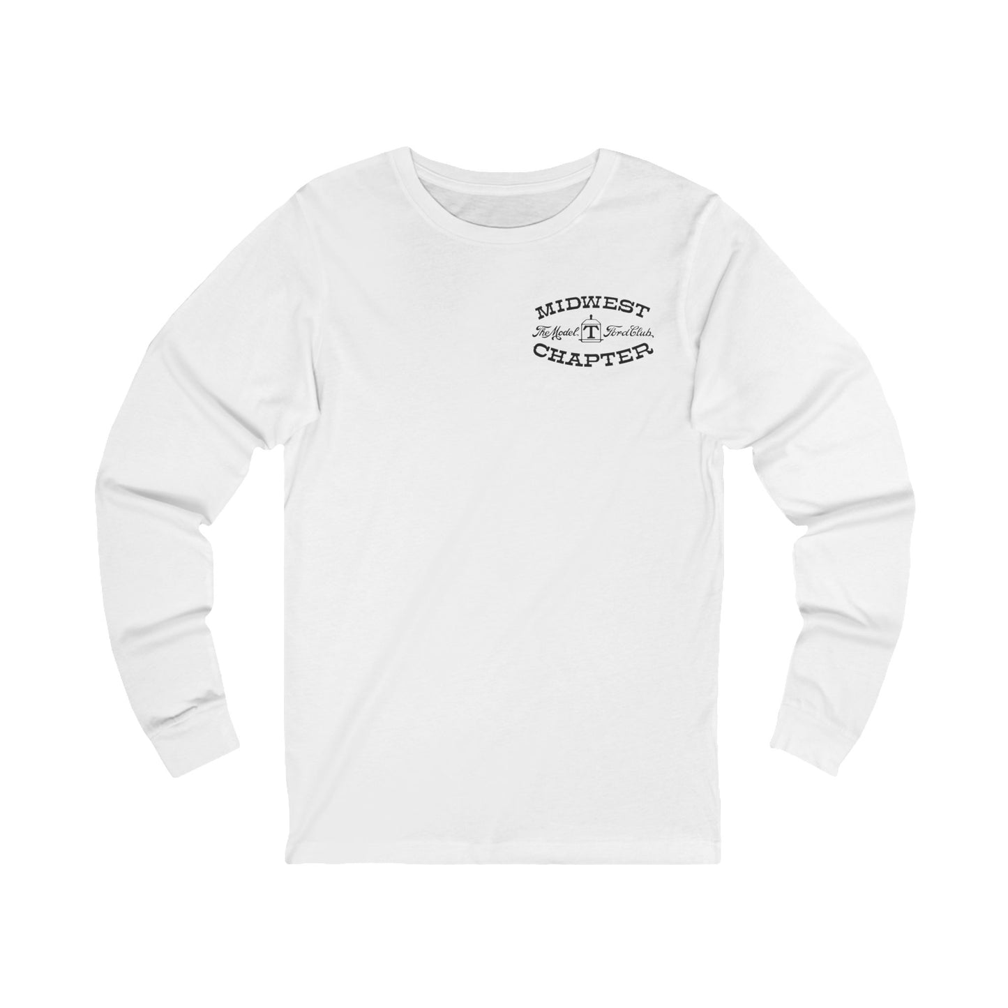 Midwest Chapter - The Model T Ford Club (front and back logos) Unisex Long Sleeve Tee | Casual Comfort for Model T Enthusiasts