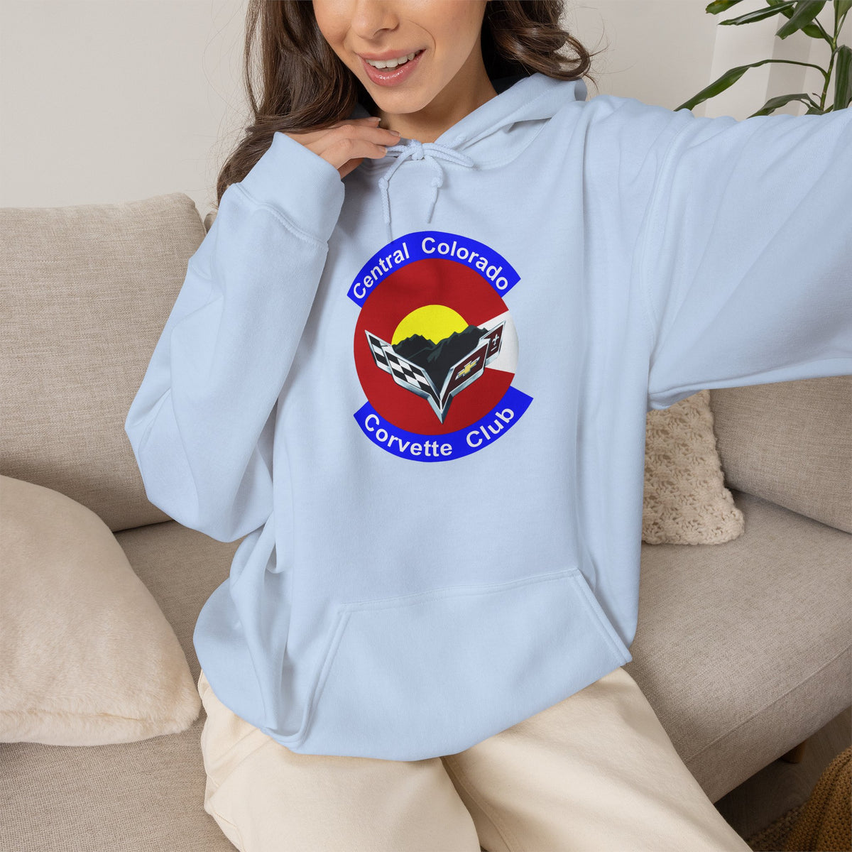 Central Colorado Corvette Club Screen Printed Hoodie Pullover