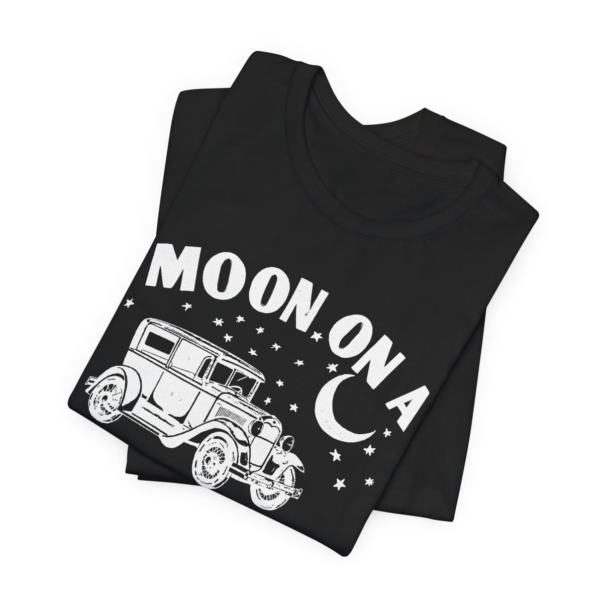 Moon On A Vintage Car T-Shirt — Retro Moon Graphic Tee