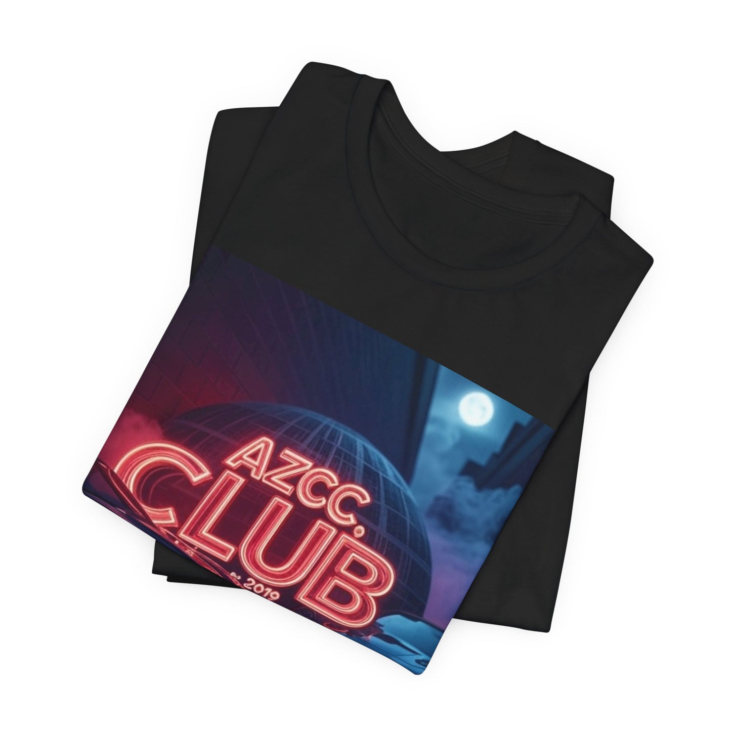AZCC Club Neon Car T-Shirt — Retro Night Cruise Graphic Tee