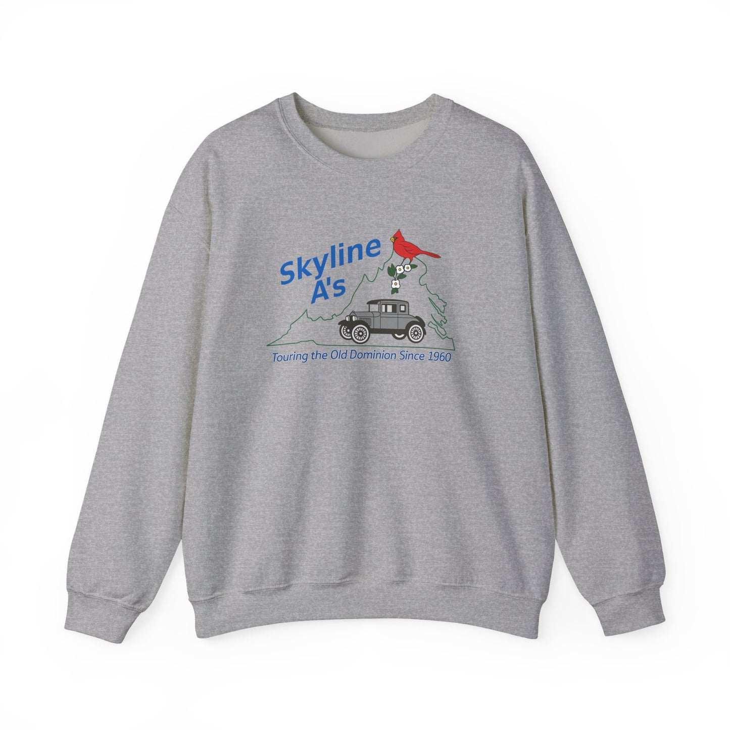 Skyline A's Crewneck Sweatshirt – Vintage Roadtrip Cardinal Tour Design