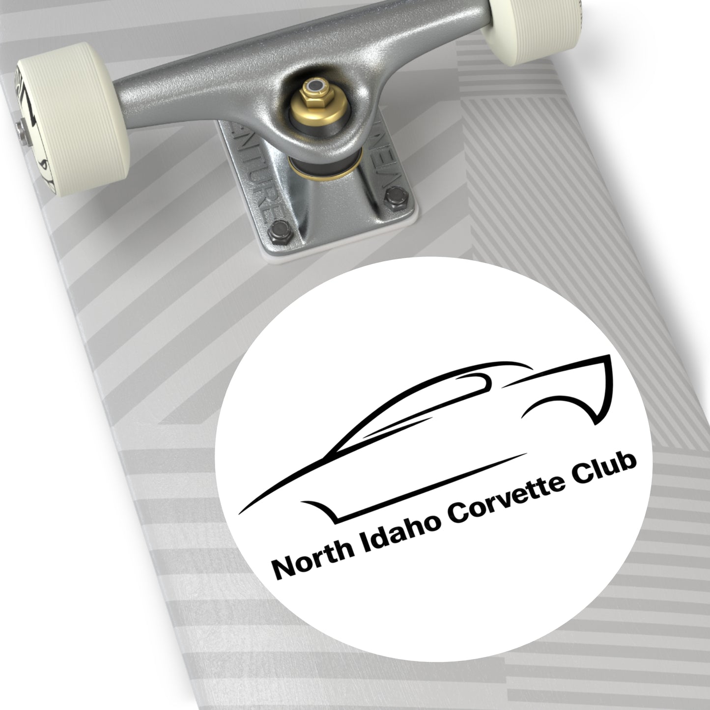 North Idaho Corvette Club Round Vinyl Sticker — Car Club Decal