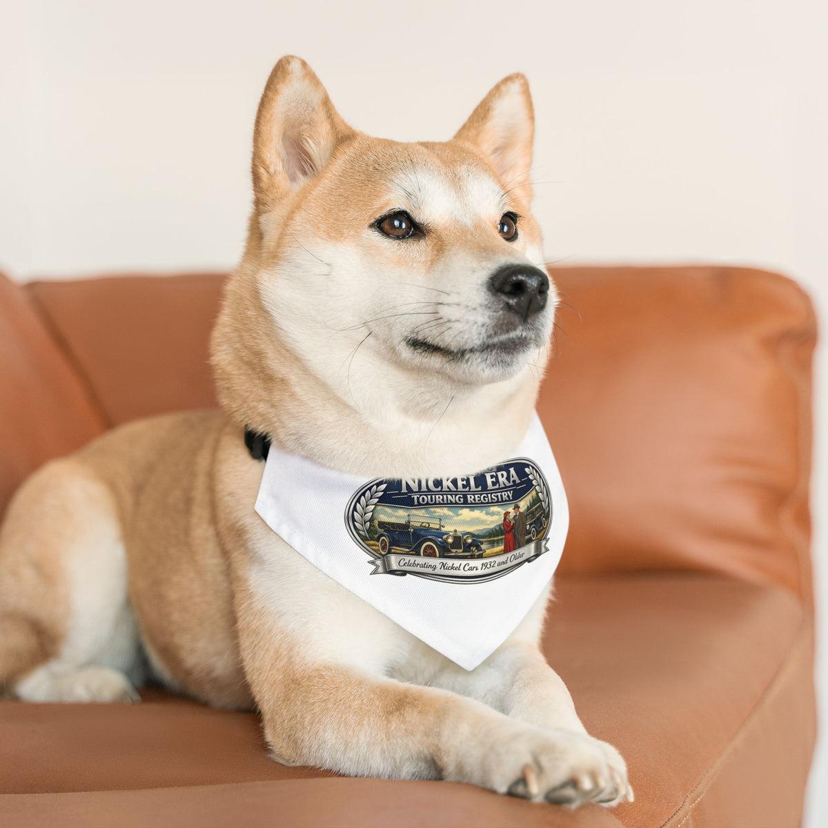 Nickel Era Touring Registry Vintage Car Logo — Pet Bandana Collar