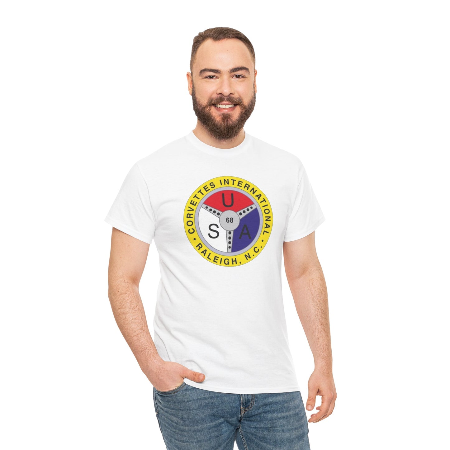 Corvettes International Raleigh NC Logo T-Shirt - Unisex Heavy Cotton Tee