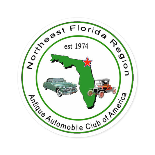 Northeast Florida Region AACA Round Stickers - Perfect for Enthusiasts & Collectors
