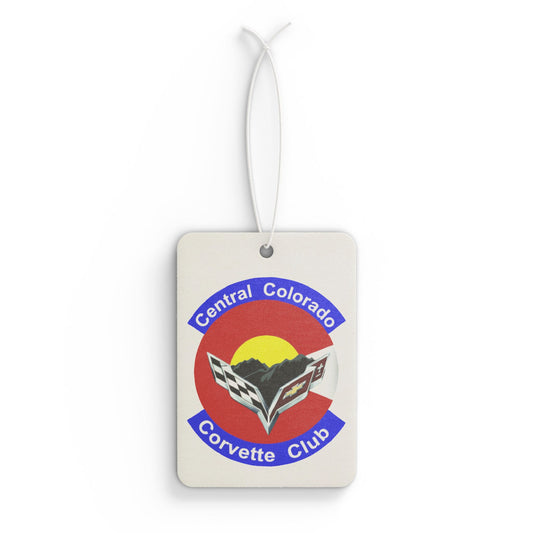 Central Colorado Corvette Club Car Air Freshener — Vintage Corvette Emblem Scented Tag