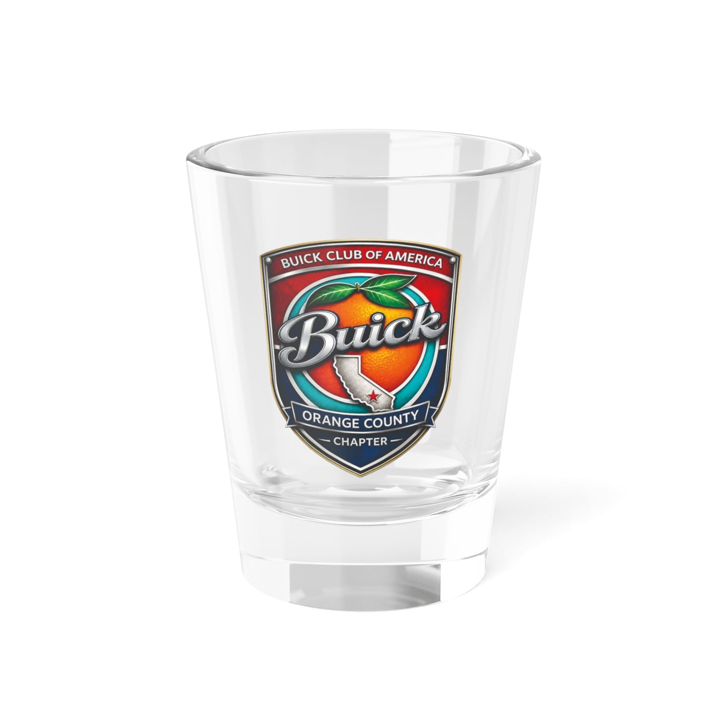 Buick Orange County Chapter Buick Club of America Glass — 1.5 oz Collector Cheers Glass