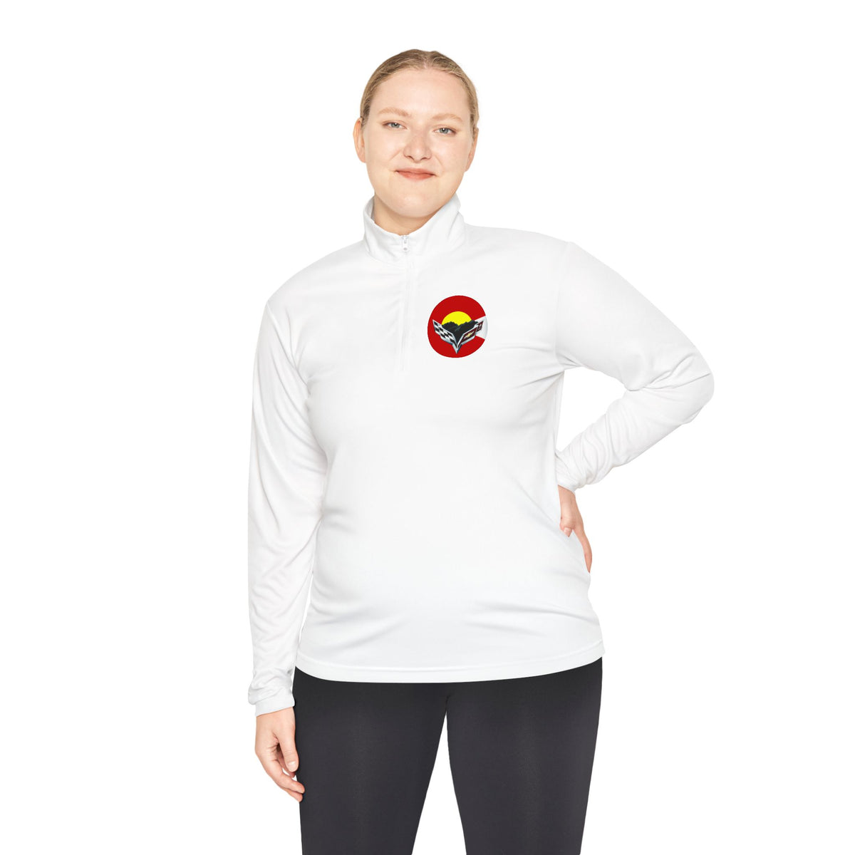 Central Colorado Corvette Club Quarter-Zip Pullover — Printed Direct to Film Logos on Front and Back