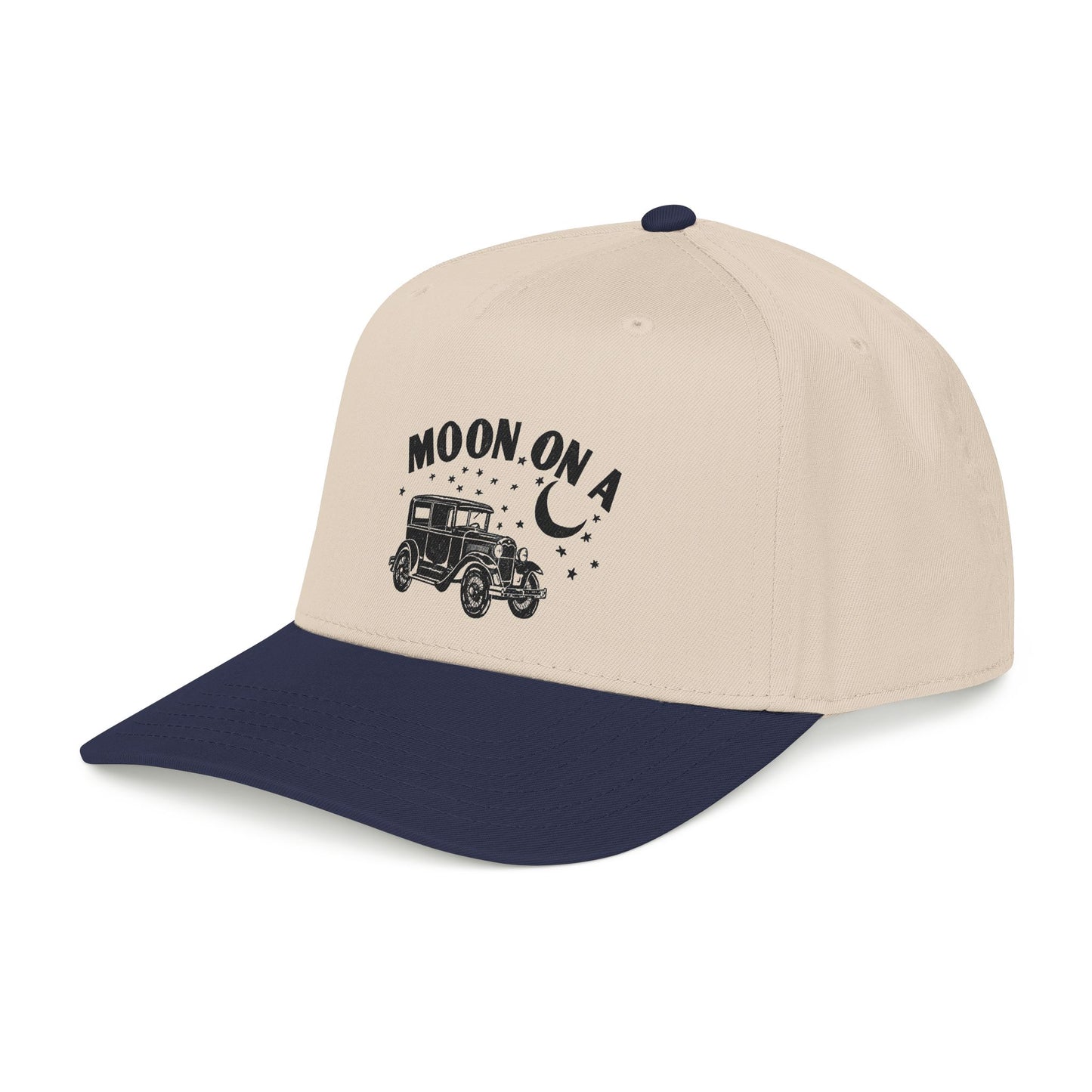 Moon On A - Printed Mid Profile Baseball Cap