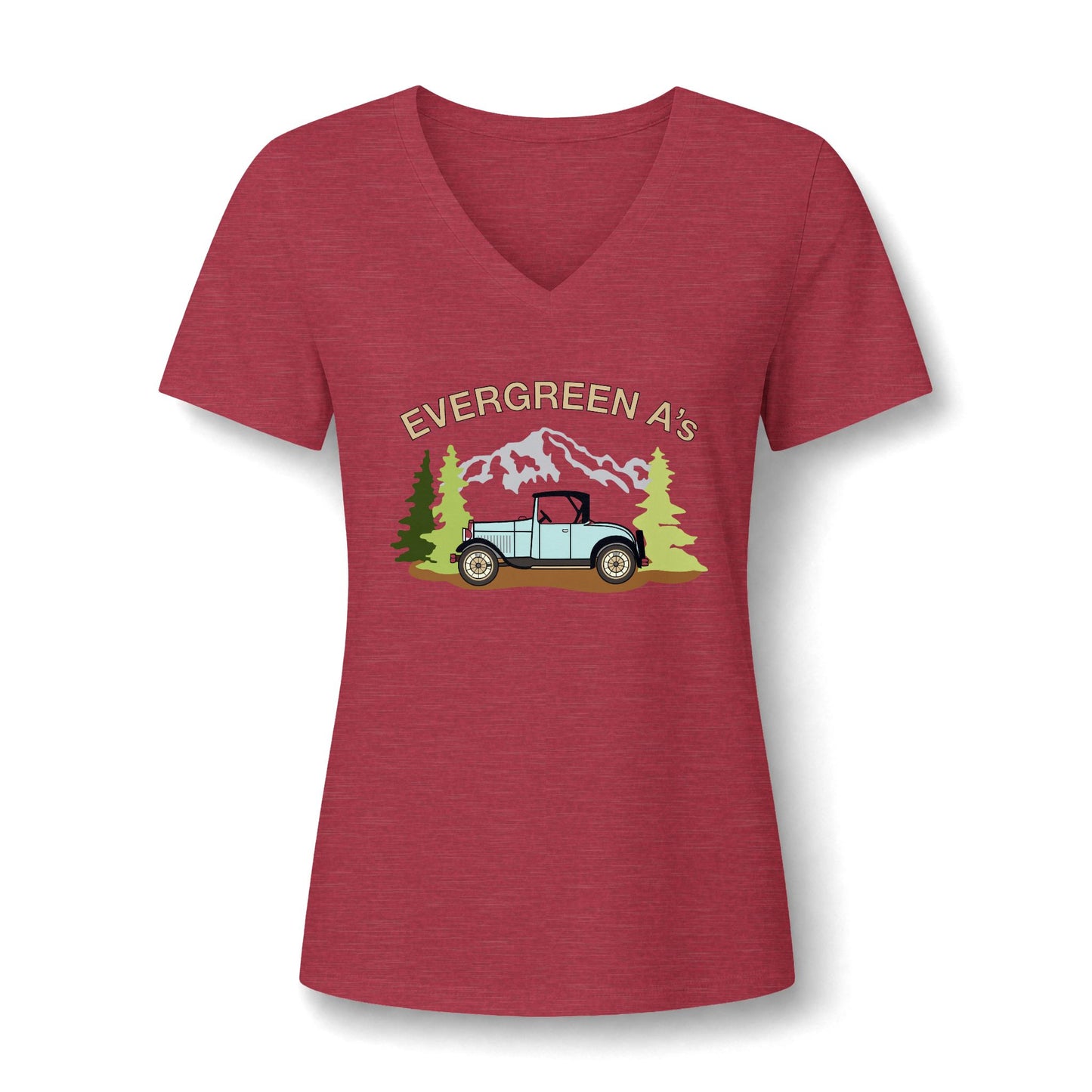 Evergreen A's Women's V-Neck Tee
