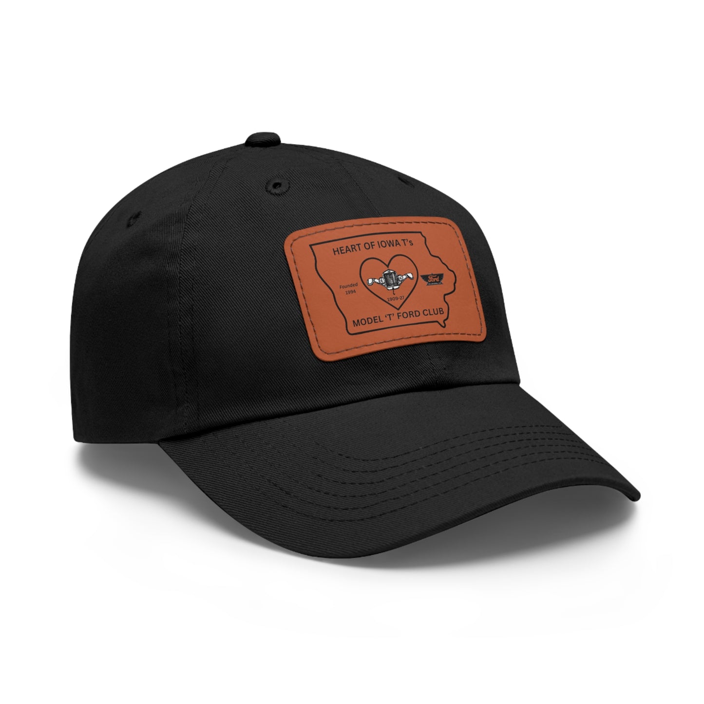 Heart of Iowa T's Dad Hat with Leather Patch (Rectangle)