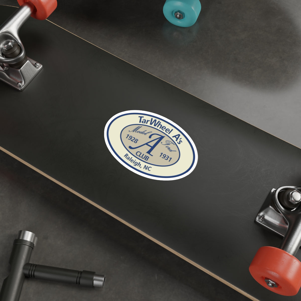 TarWheel A's Club Oval Die-Cut Sticker — Great for Windshields