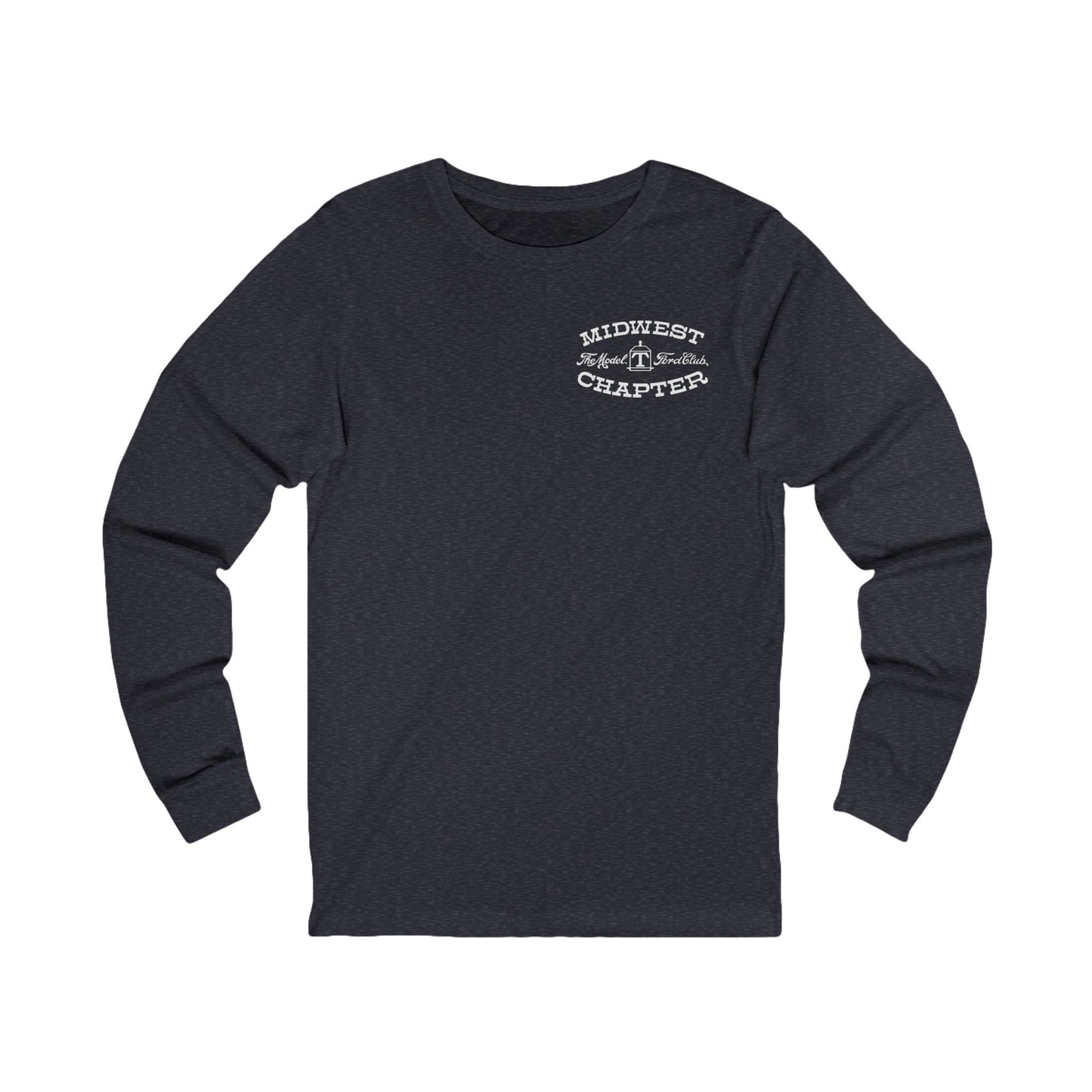 Midwest Chapter - The Model T Ford Club (front and back logos) Unisex Long Sleeve Tee | Casual Comfort for Model T Enthusiasts