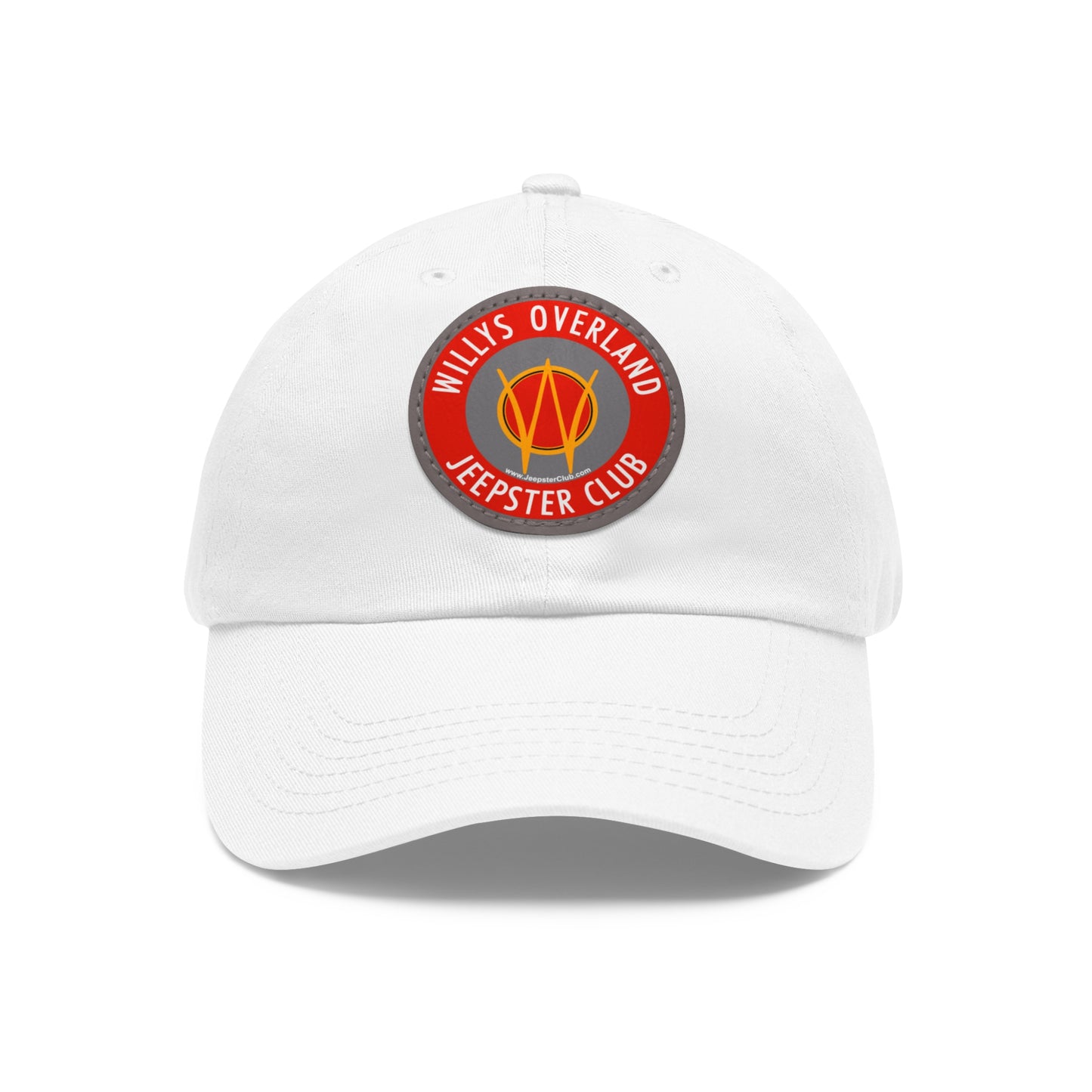 Willys Overland Jeepster Club Leather Patch Printed Dad Hat