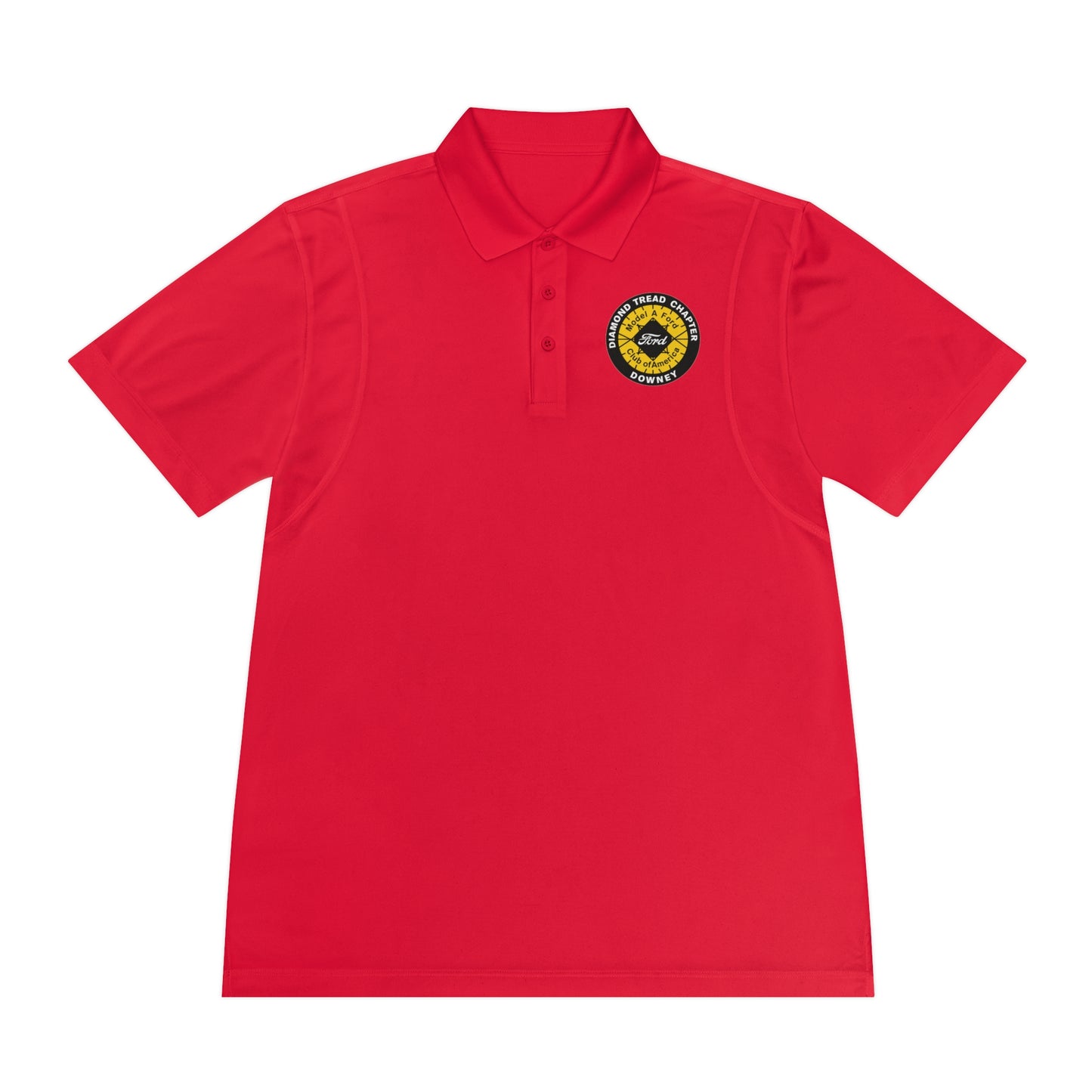 Diamond Tread Chapter Downey Men's Sport Polo — Athletic Casual Golf Shirt