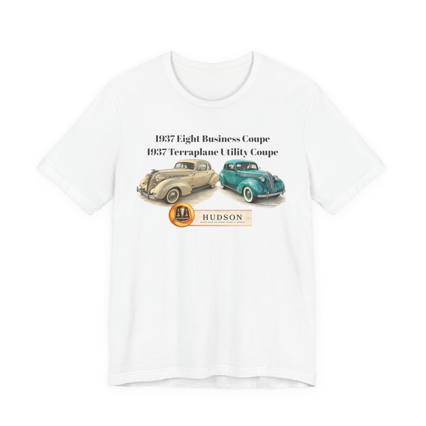1937 Hudson's Vintage Car Tee - Unisex Jersey Short Sleeve Tee (JG)