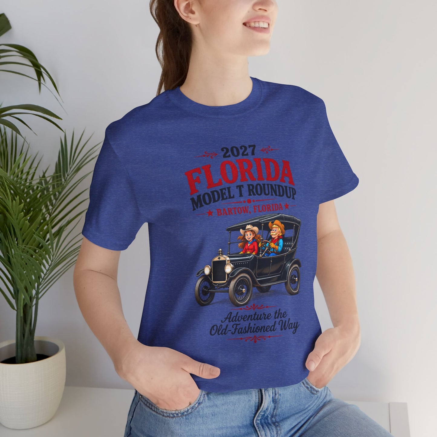 Florida Model T Roundup 2027 Soft-Style T-Shirt — Front Graphic