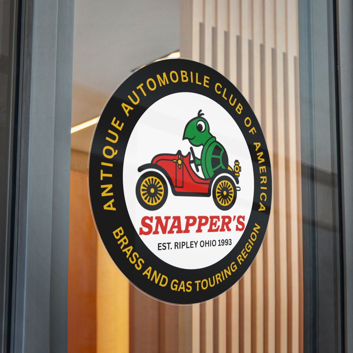 Snapper's Brass and Gas Touring Region Die-Cut Sticker — Great for your car trailer.
