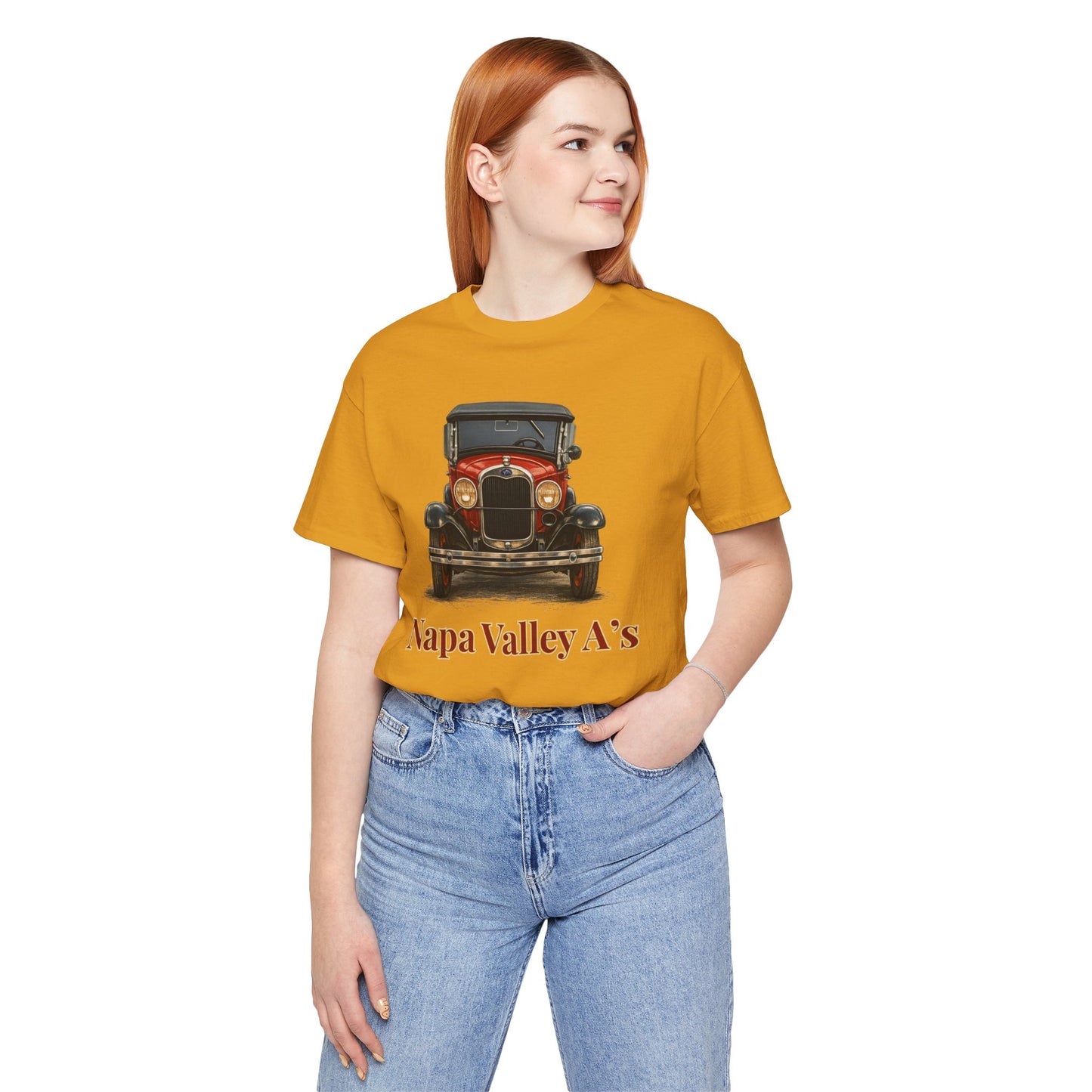 Napa Valley A's Red Vintage Car T-Shirt — Napa Valley A's Classic Automobile Tee
