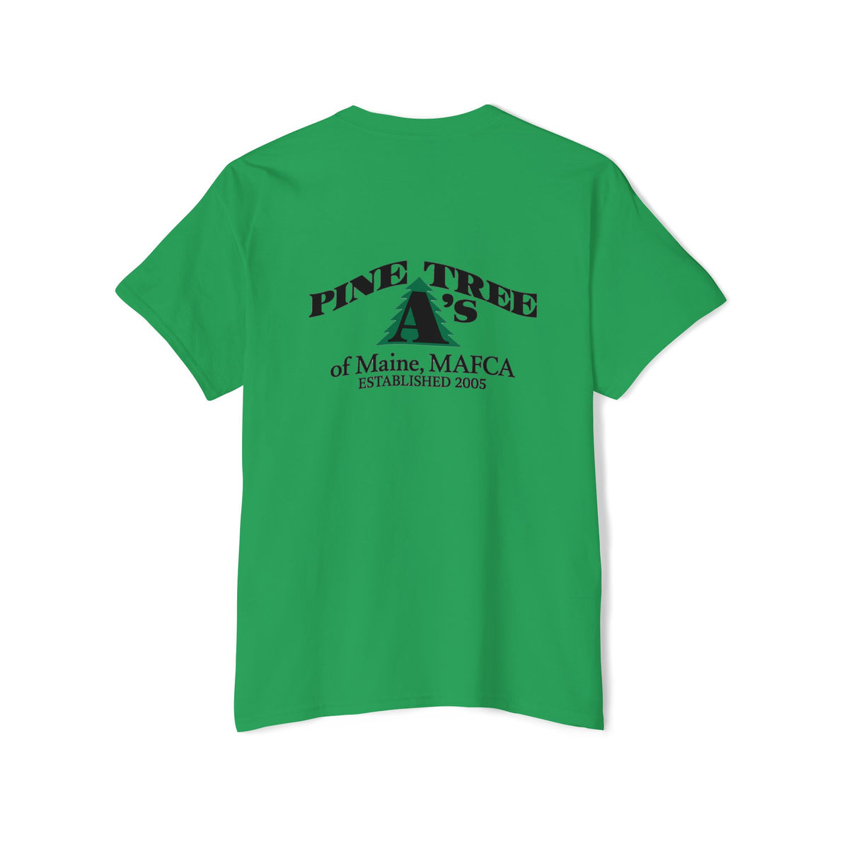 Pine Tree A's of Maine, MAFCA Front and Back Logos — Unisex Heavy Cotton Pocket Tee
