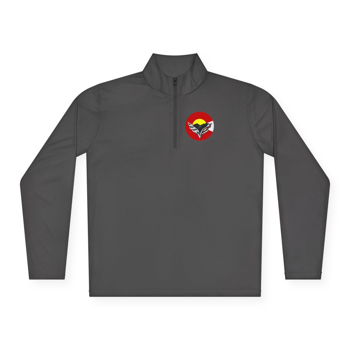 Central Colorado Corvette Club Quarter-Zip Pullover — Printed Direct to Film Logos on Front and Back