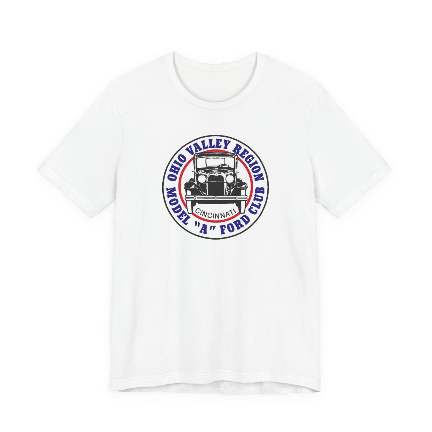 Ohio Valley Region Model A Ford Club (front logo) Unisex Jersey Short Sleeve Tee