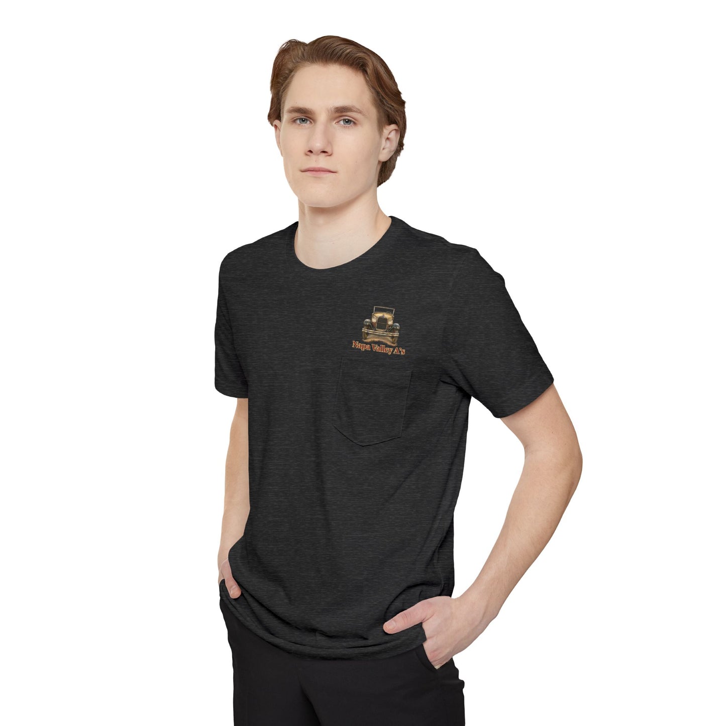 Napa Valley A's Pocket T-Shirt — Small Front Logo and Large Back Logo
