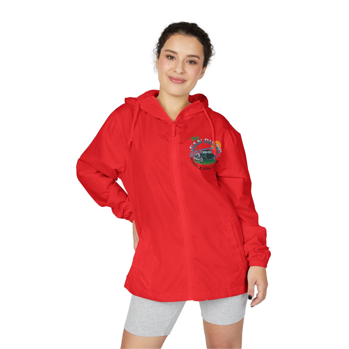San Diego Model A Ford Club Windbreaker Jacket — Front and Back Logos