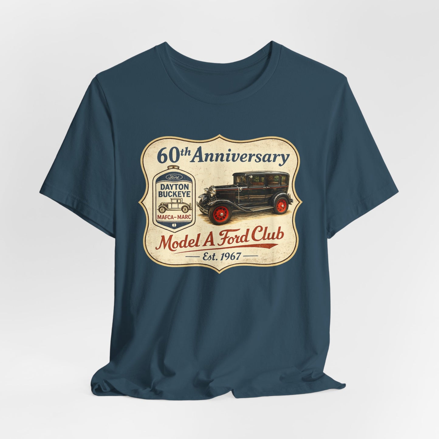 Dayton Buckeye Model A Ford Club 60th Anniversary Tee (SH) - Vintage Classic Car Shirt