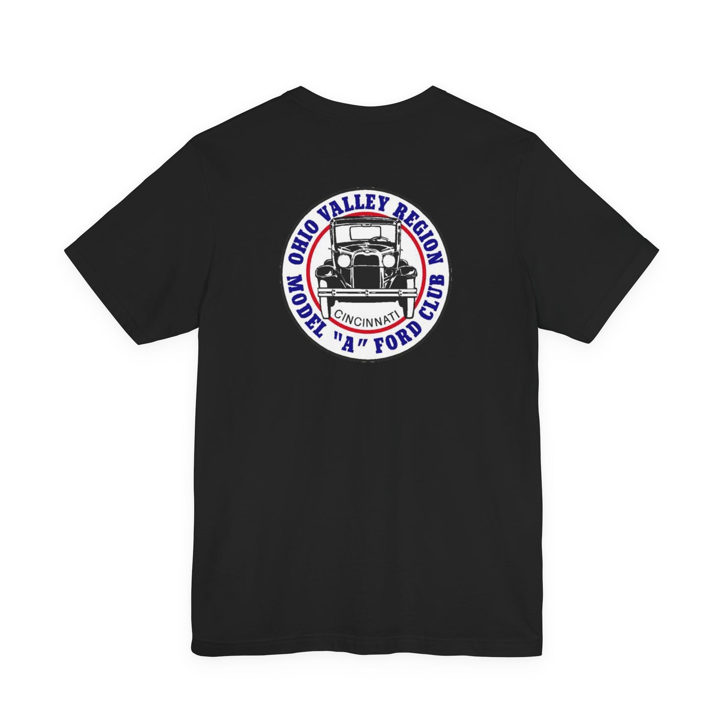 Ohio Valley Region Model A Ford Club (front and back logo) Unisex Jersey Short Sleeve Tee