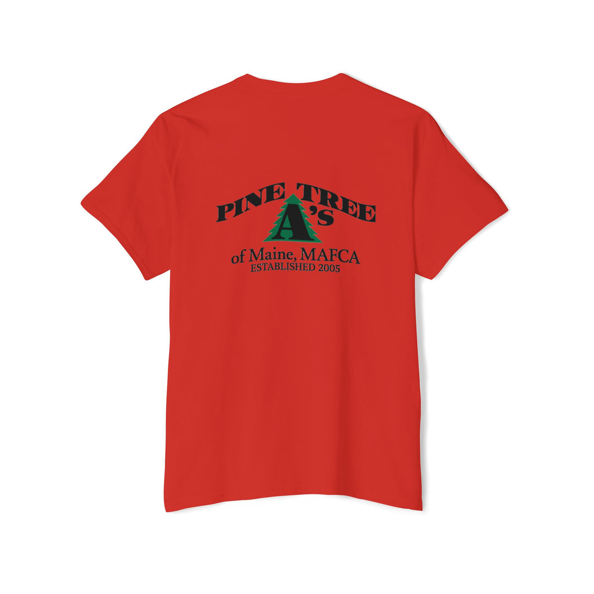 Pine Tree A's of Maine, MAFCA Front and Back Logos — Unisex Heavy Cotton Pocket Tee