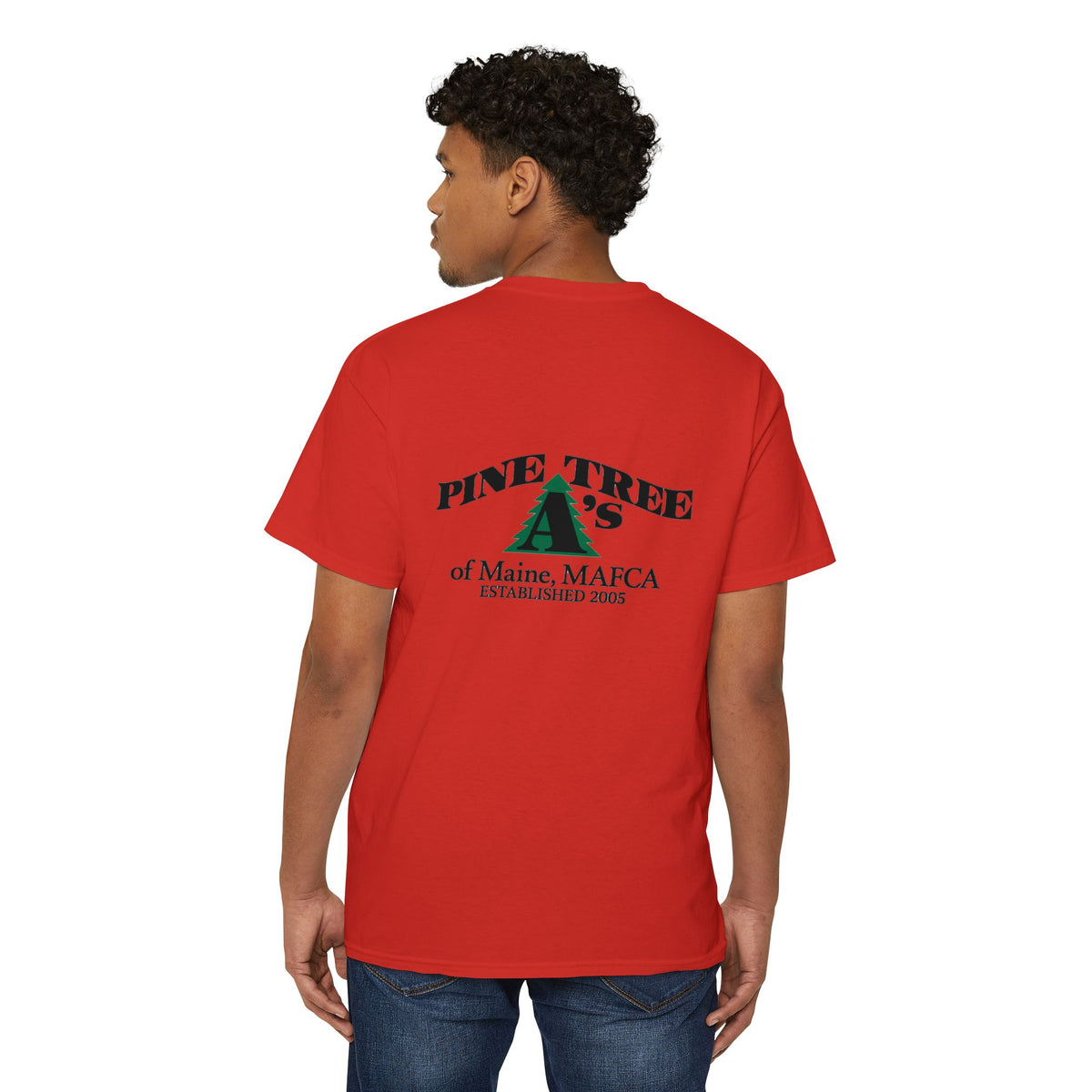Pine Tree A's of Maine, MAFCA Front and Back Logos — Unisex Heavy Cotton Pocket Tee